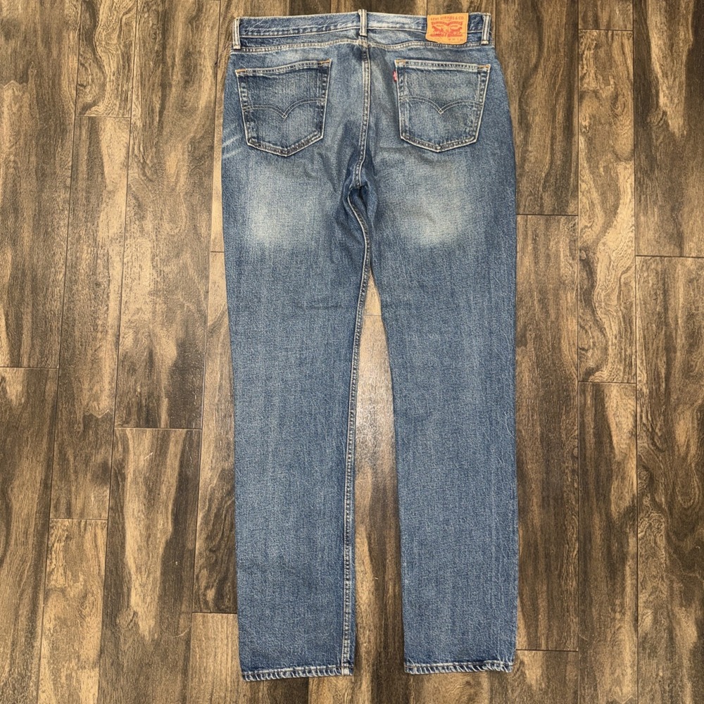 Levi's 511 Distressed Regular Fit Straight Medium Wash Denim Jeans Men's 36x34
